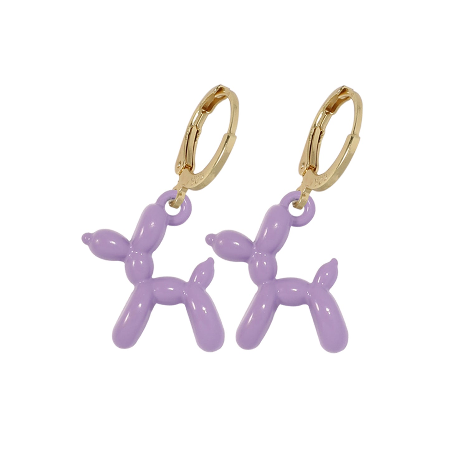 Cartoon Candy Color Balloon Dog Earrings - Fashionable Alloy DIY Jewelry Accessories