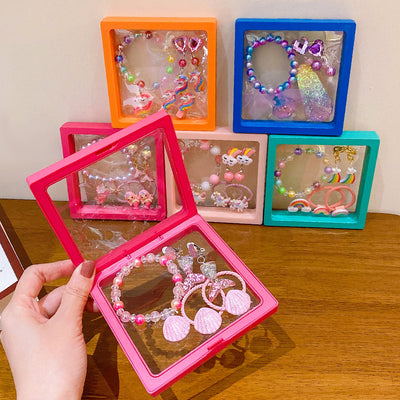 Cartoon Rabbit Unicorn Beaded Bracelet and Hair Accessory Set for Girls