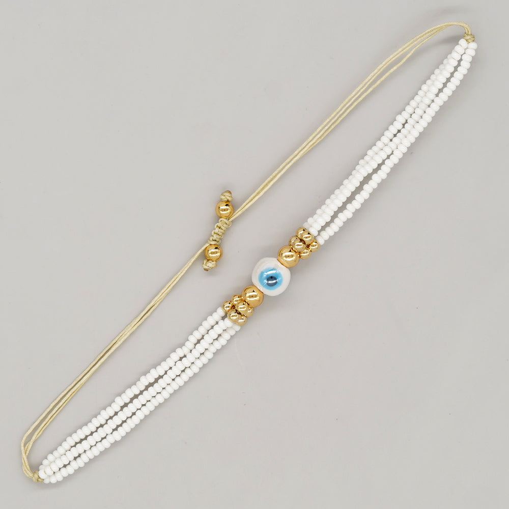 Bohemian Multicolor Beaded Eye Glass Women's Bracelet Set