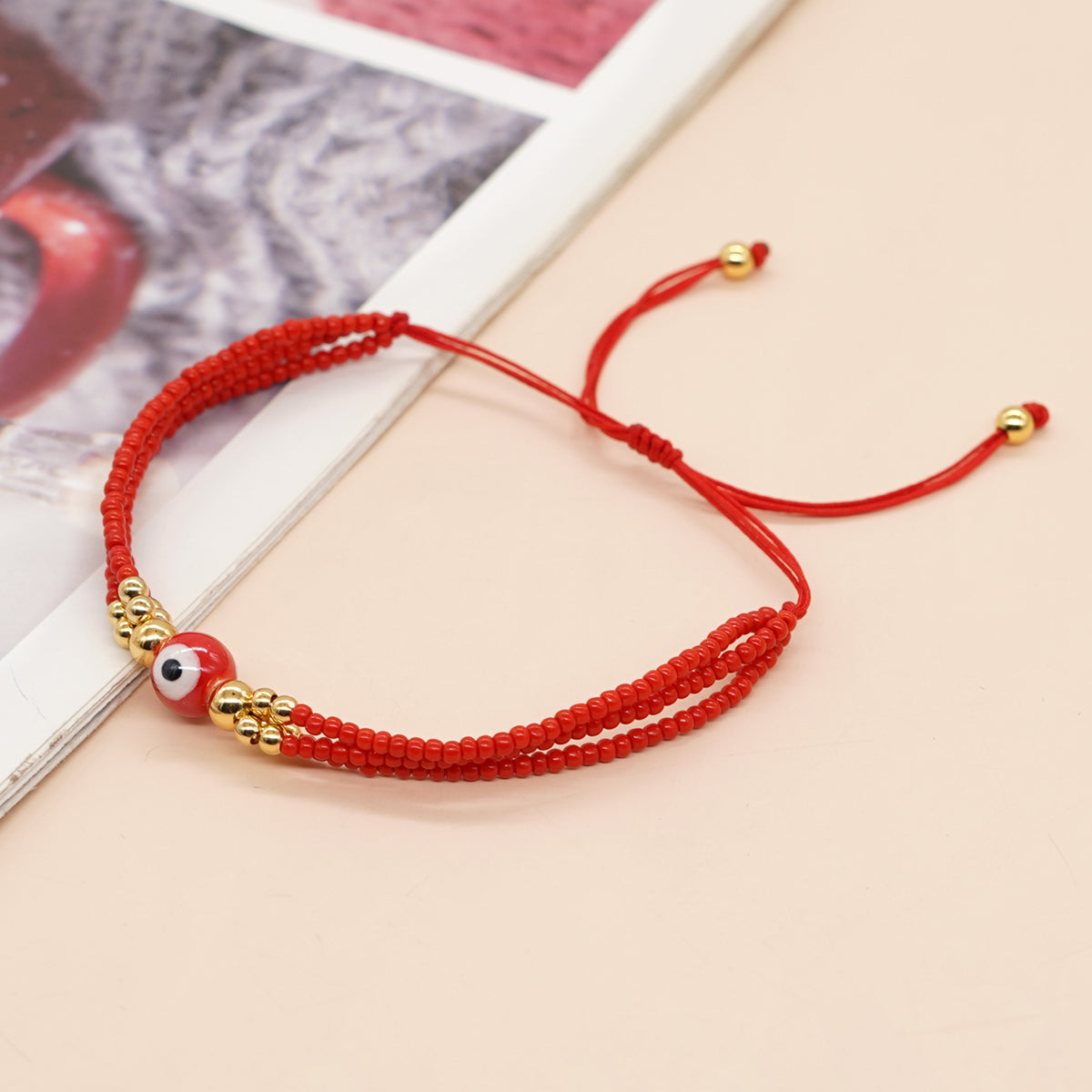 Bohemian Multicolor Beaded Eye Glass Women's Bracelet Set