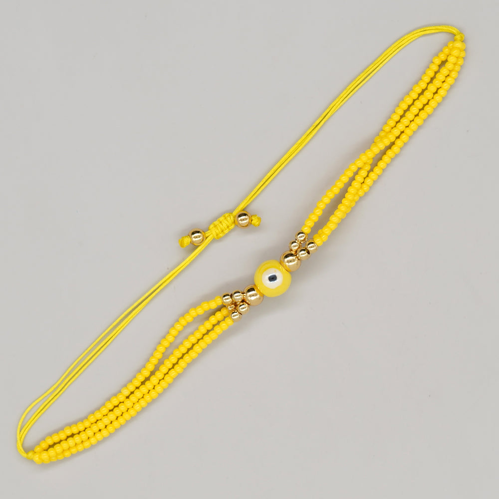 Bohemian Multicolor Beaded Eye Glass Women's Bracelet Set