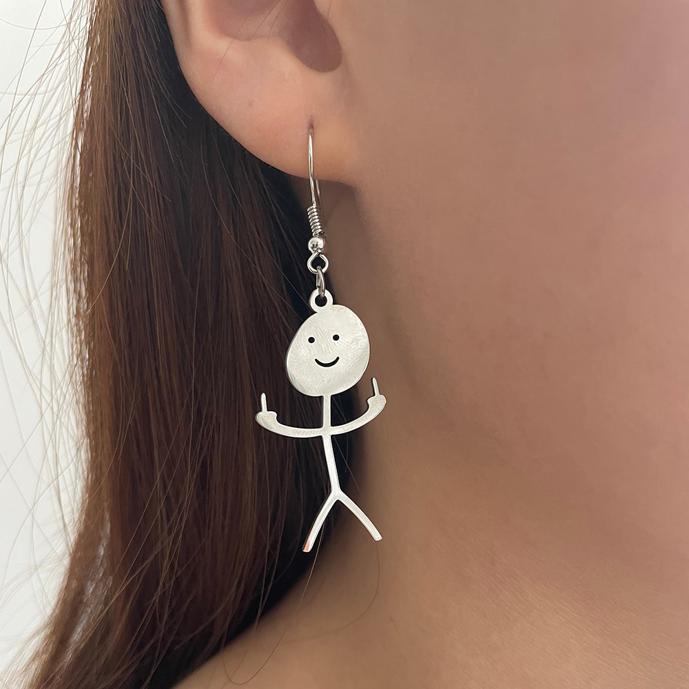 Casual Gingerbread Funny Doodle Stainless Steel Earrings