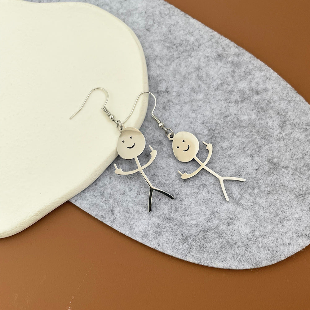 Casual Gingerbread Funny Doodle Stainless Steel Earrings