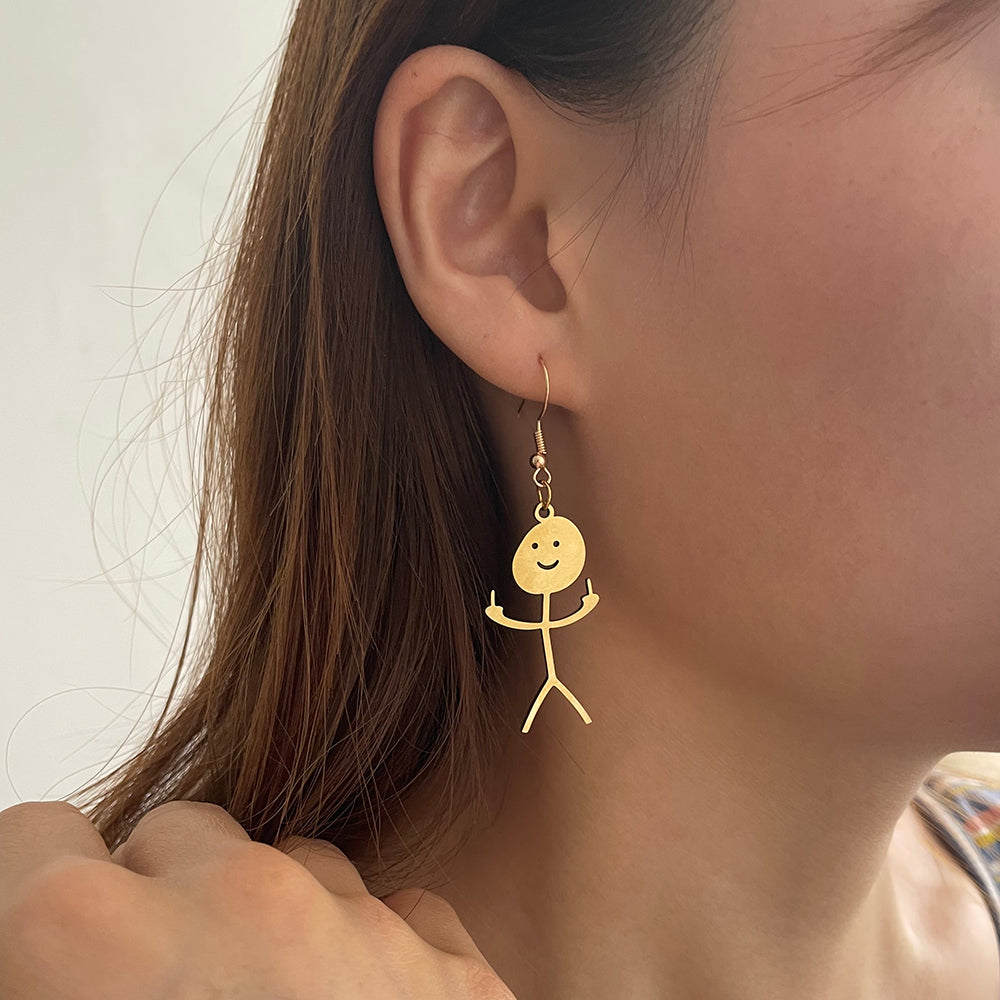Casual Gingerbread Funny Doodle Stainless Steel Earrings