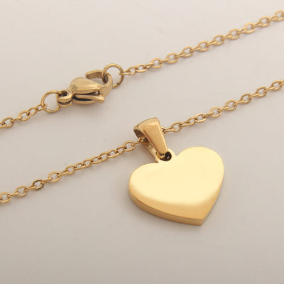 Elegant Heart Shell Initial Pendant Necklace - Gold Plated Stainless Steel