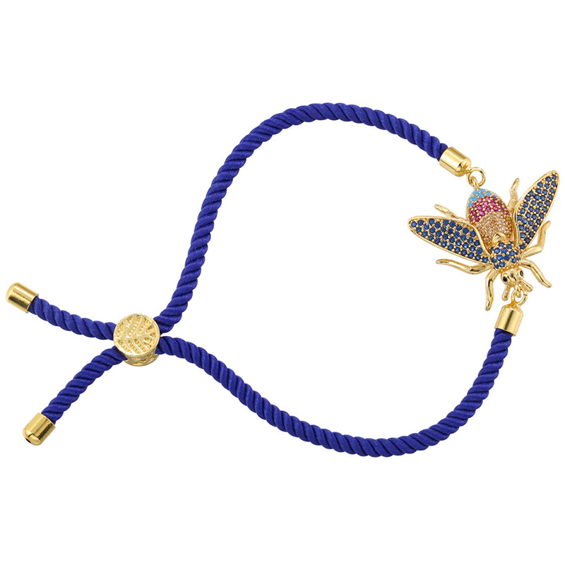 18K Gold Plated Tree of Life Adjustable Rope Bracelet