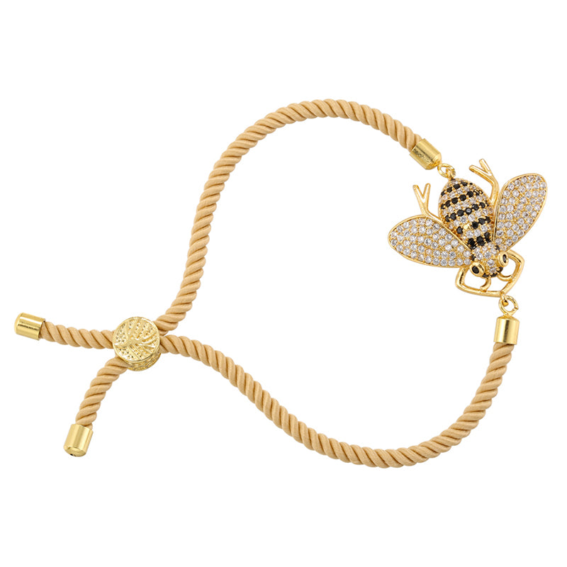 18K Gold Plated Tree of Life Adjustable Rope Bracelet