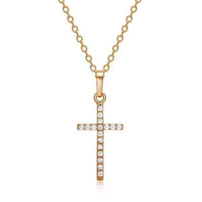 Casual Zircon Cross Pendant Necklace - Fashion Alloy Jewelry