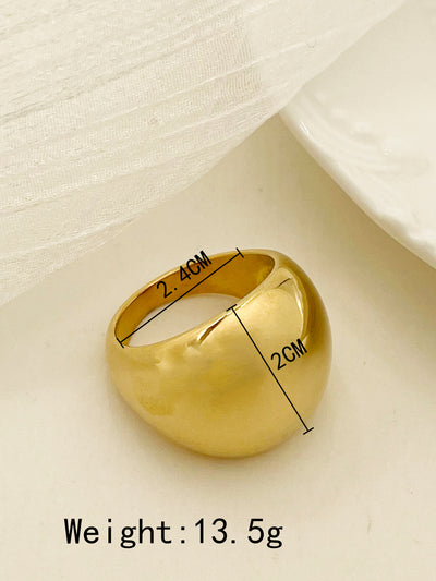 Casual Minimalist 14k Gold Plated Stainless Steel Rings