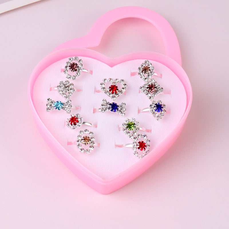 Children's Adjustable Flashing Diamond Ring Set - 36 Pieces
