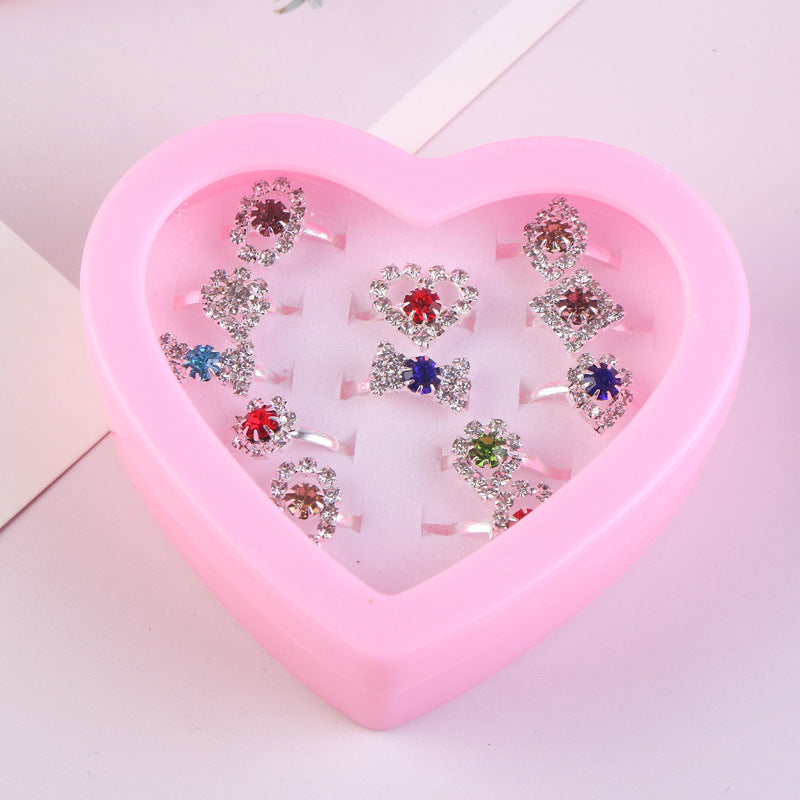 Children's Adjustable Flashing Diamond Ring Set - 36 Pieces