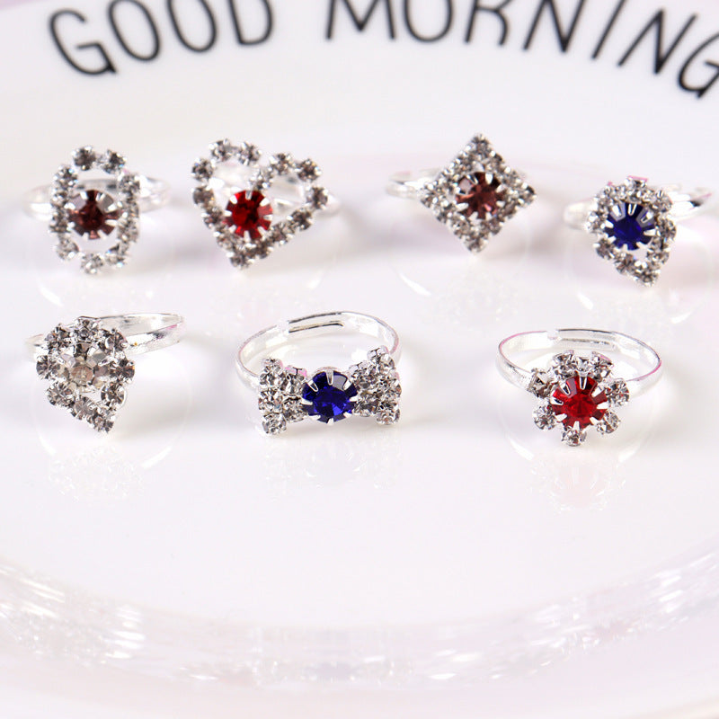Children's Adjustable Flashing Diamond Ring Set - 36 Pieces