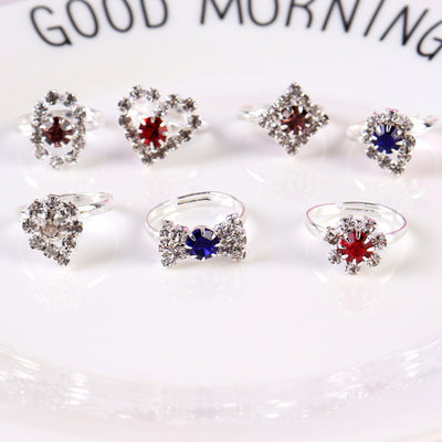 Children's Adjustable Flashing Diamond Ring Set - 36 Pieces