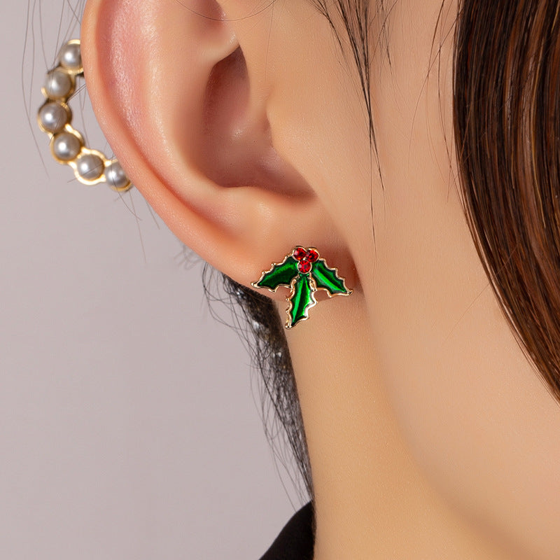 Christmas Leaf Retro Earrings - Autumn Winter Jewelry Collection