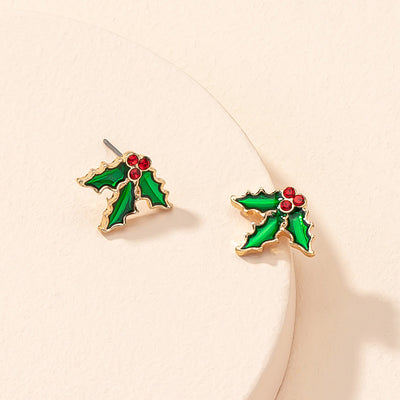 Christmas Leaf Retro Earrings - Autumn Winter Jewelry Collection