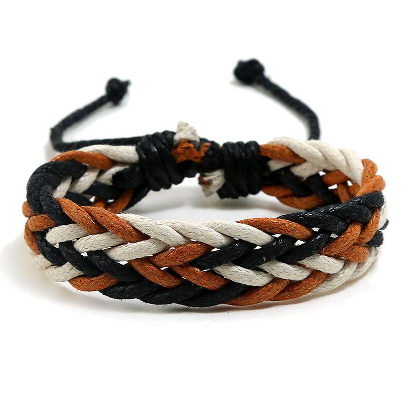 Colorful Wax Line Ethnic Hand-woven Bracelet for Couples