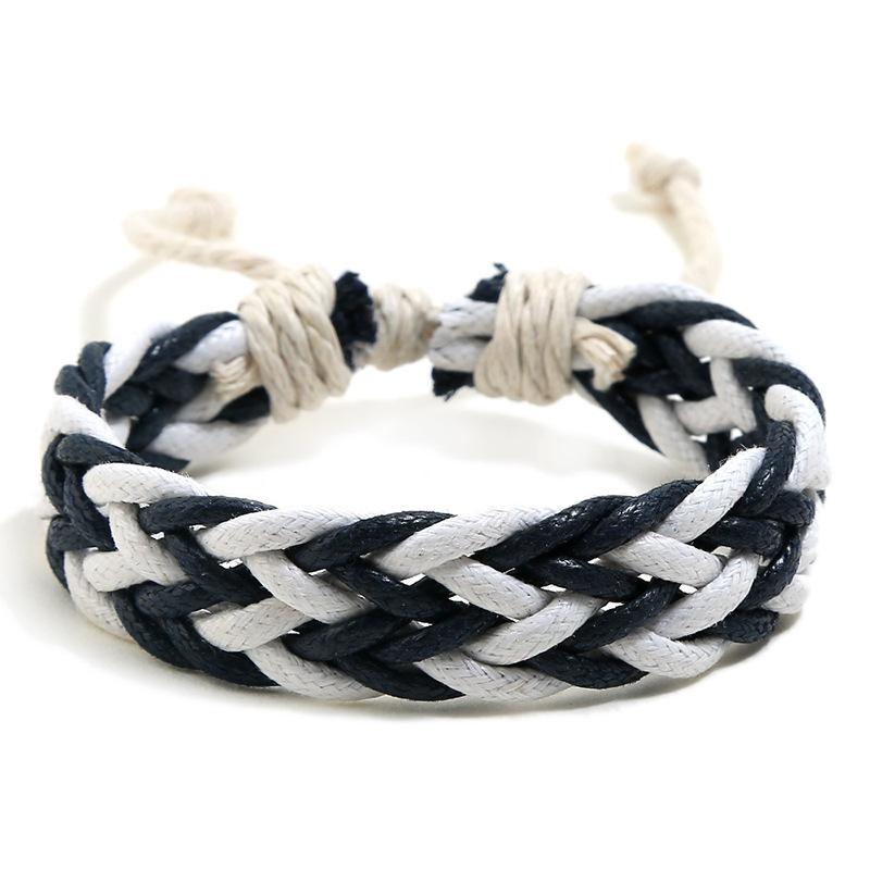 Colorful Wax Line Ethnic Hand-woven Bracelet for Couples