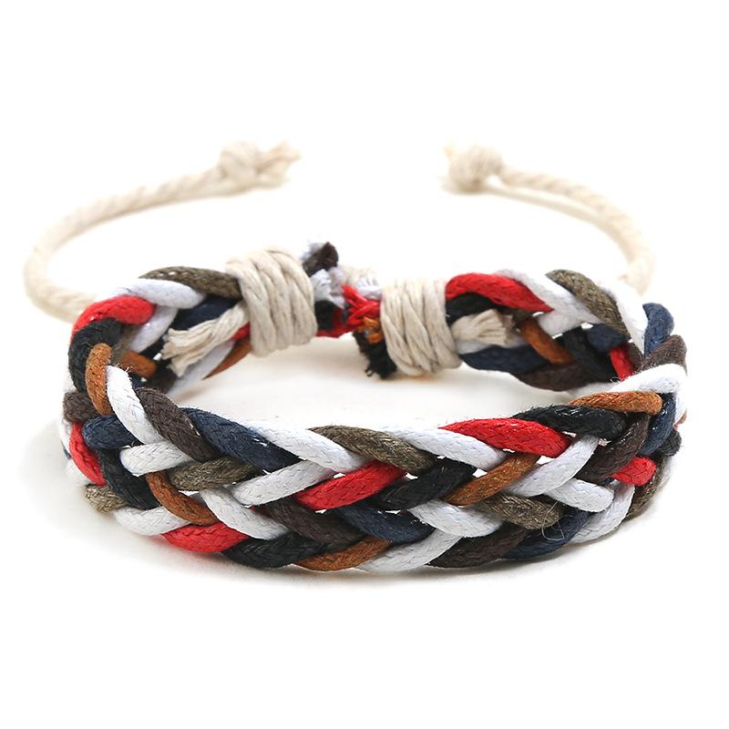 Colorful Wax Line Ethnic Hand-woven Bracelet for Couples