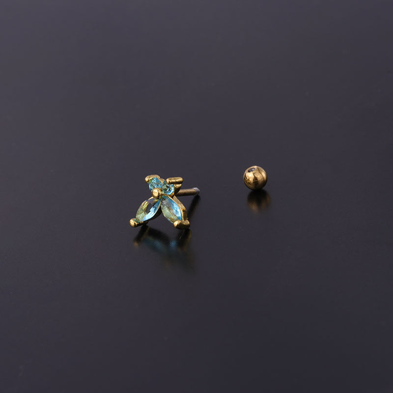Colorful Butterfly Zircon Insect Stud Earrings
