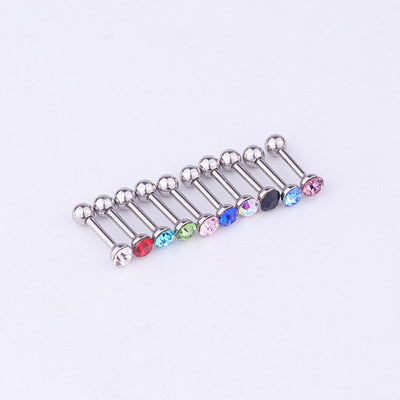 Colorful Rhinestone Stainless Steel Screw Earrings