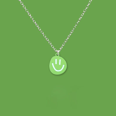 Colorful Smiley Face Pendant Necklace for Couples and Friends