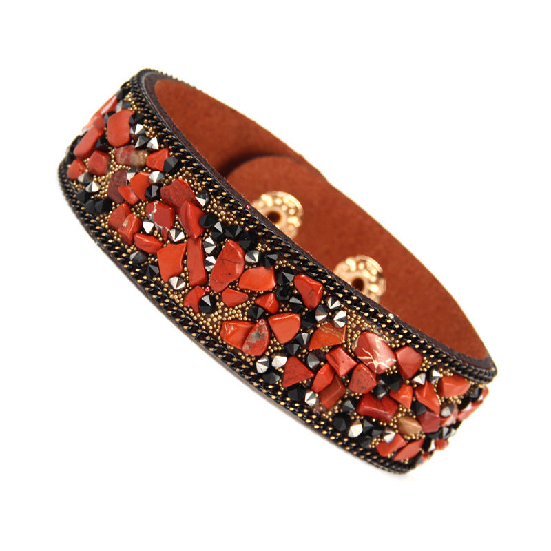 Creative Irregular Gemstone Flannel Bracelet