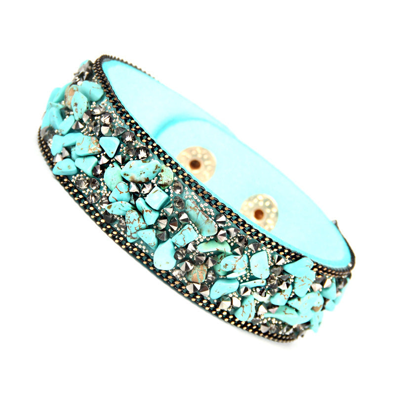 Creative Irregular Gemstone Flannel Bracelet