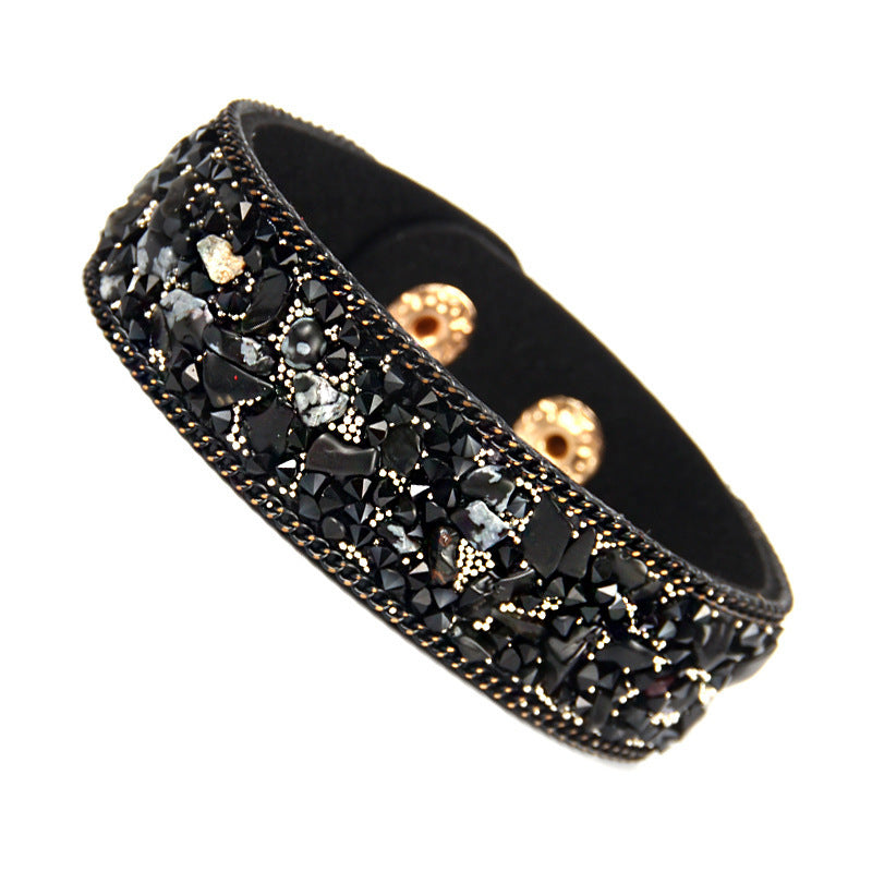 Creative Irregular Gemstone Flannel Bracelet