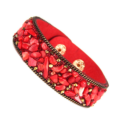 Creative Irregular Gemstone Flannel Bracelet