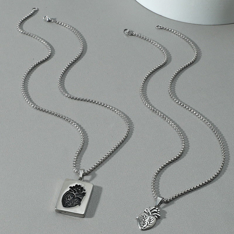 Creative Heart Pendant Fashion Hip Hop Necklace Valentine's Day Gift
