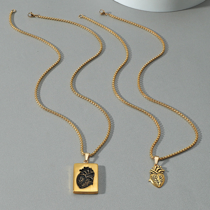 Creative Heart Pendant Fashion Hip Hop Necklace Valentine's Day Gift