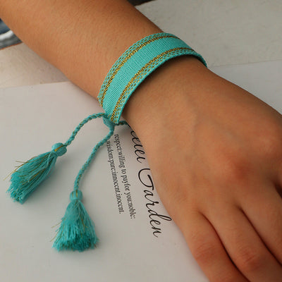 Creative Bohemian Letter Braided Tassel Bracelet