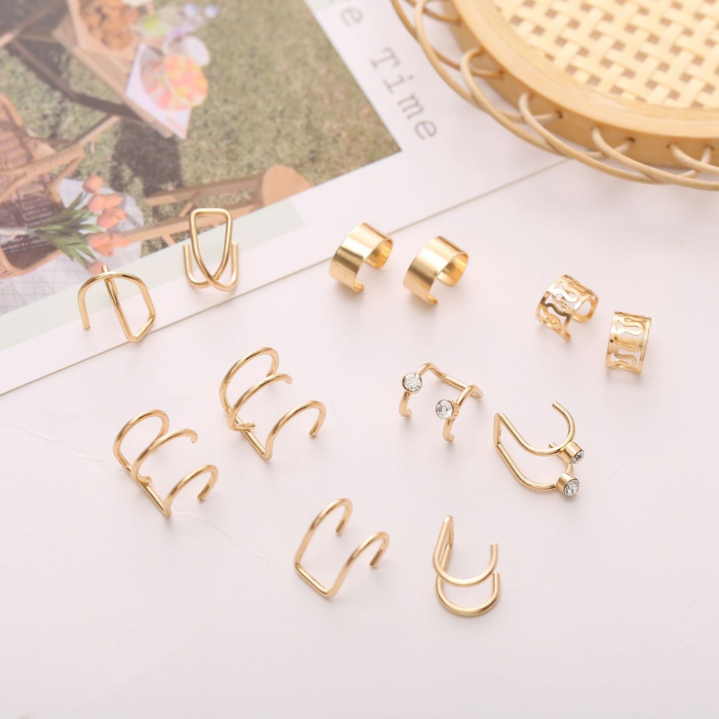 Creative Stainless Steel C Letter Ear Cuff Set