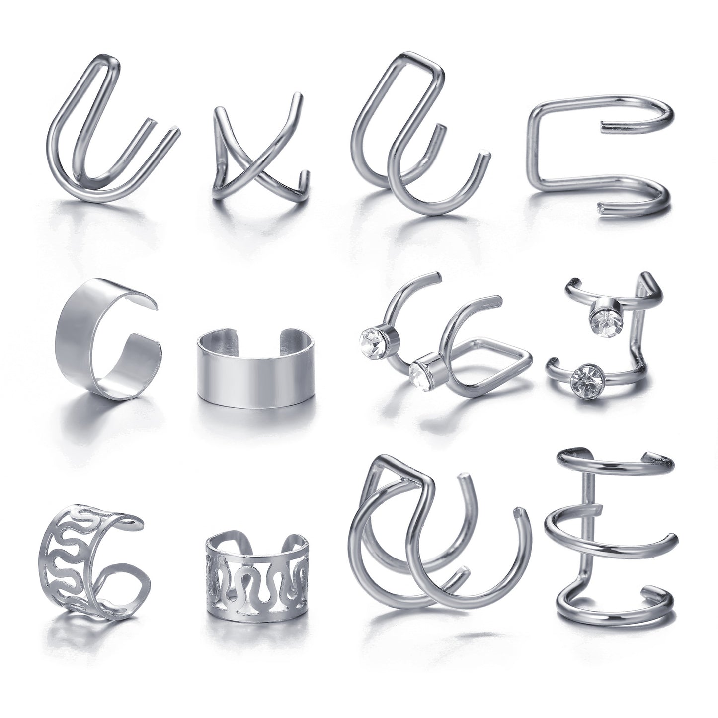 Creative Stainless Steel C Letter Ear Cuff Set
