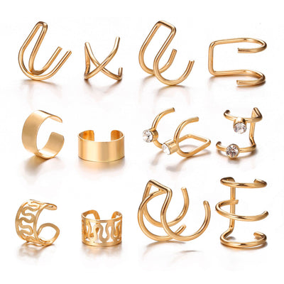 Creative Stainless Steel C Letter Ear Cuff Set