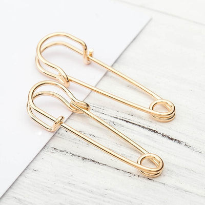 Creative Minimalist Alloy Safety Pin Earrings for Women