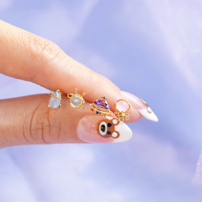 Creative Space Element UFO Screw Piercing Earrings