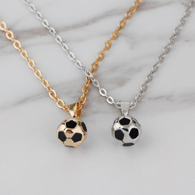 Creative World Cup Soccer Pendant Sweater Chain Necklace for Women