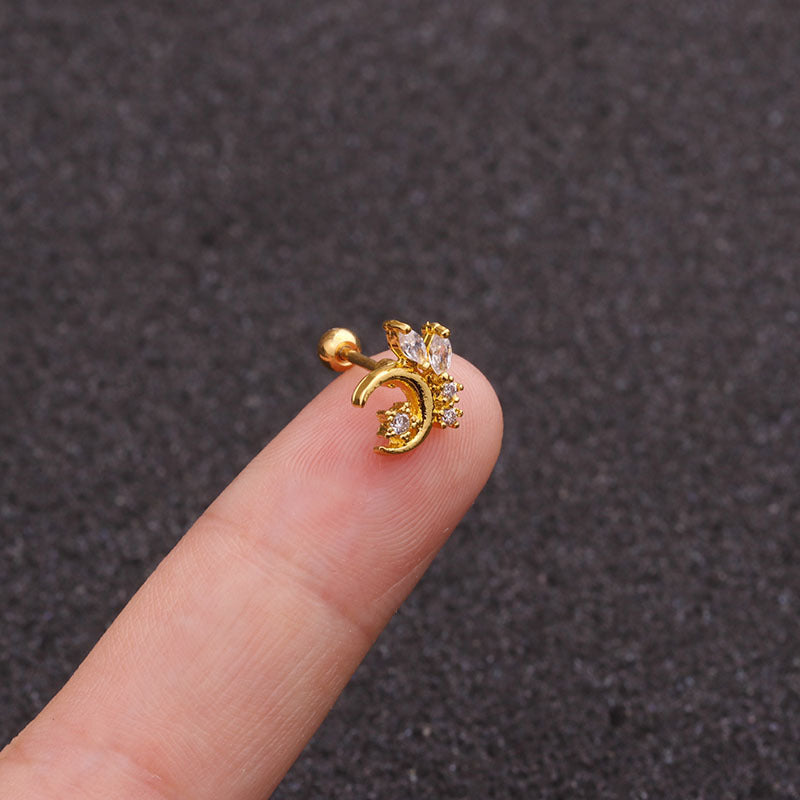 Creative Xingyue Zircon Stainless Steel Ear Bone Studs