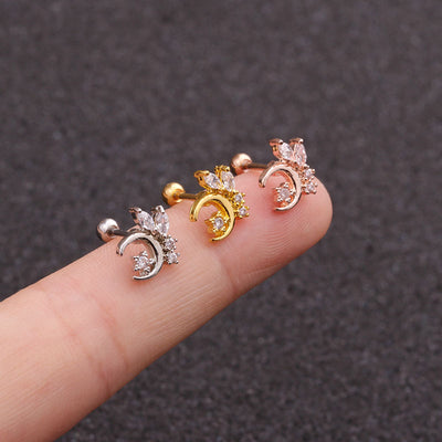 Creative Xingyue Zircon Stainless Steel Ear Bone Studs