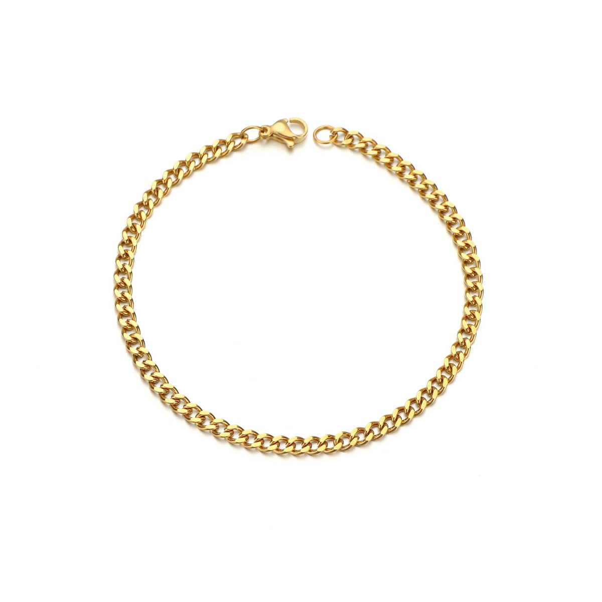 Men's Stainless Steel and 18K Gold Plated Chain Bracelet - Black and Gold, Minimalist Design