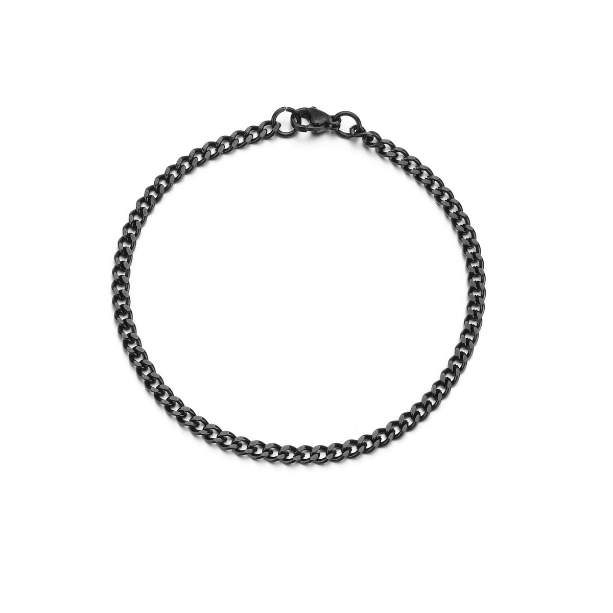 Men's Stainless Steel and 18K Gold Plated Chain Bracelet - Black and Gold, Minimalist Design