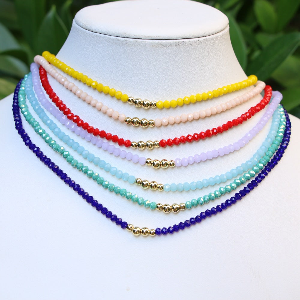 Crystal Beaded Colorful Choker Necklace for Women 2022
