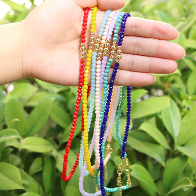 Crystal Beaded Colorful Choker Necklace for Women 2022