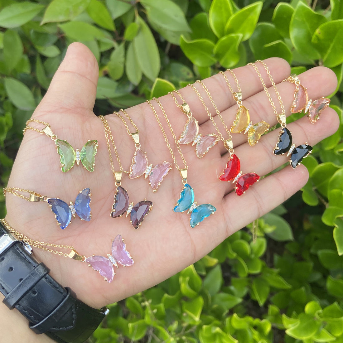 Butterfly Multicolor Stainless Steel Pendant Necklace - Fashionable Clavicle Chain