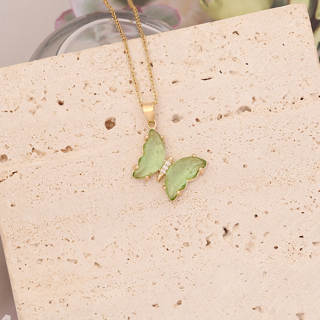 Butterfly Multicolor Stainless Steel Pendant Necklace - Fashionable Clavicle Chain
