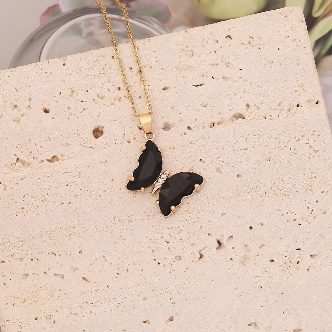 Butterfly Multicolor Stainless Steel Pendant Necklace - Fashionable Clavicle Chain