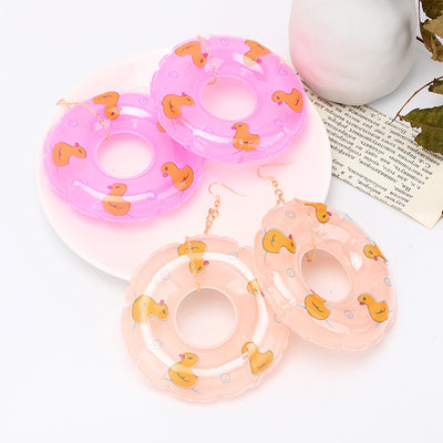 Cute Candy Color Creative Swimming Hoop Earrings - Statement Fashion Jewelry