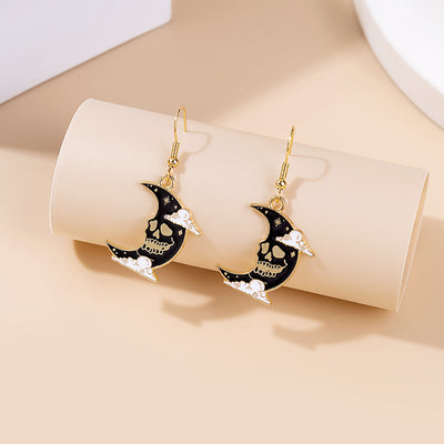 Cute Cartoon Animal Earrings - Cat, Snake, Moon, Eagle, Skull Design