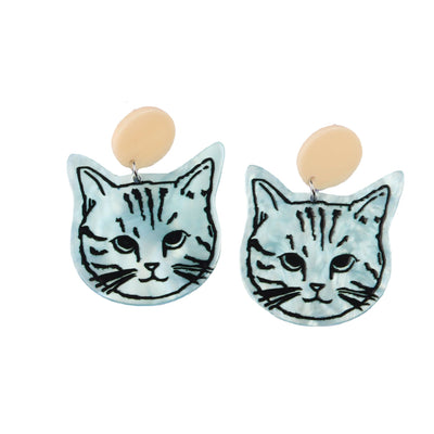 Cute Cat Acrylic Cartoon Earrings
